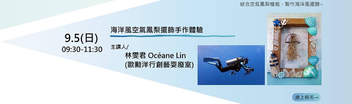 海洋風空氣鳳梨擺飾手作體驗 2021澎湖有氧海洋系列講座